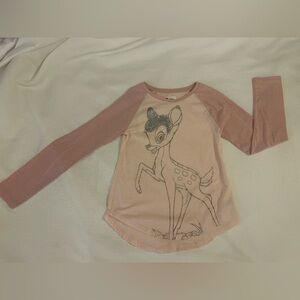 Gap Kids  x Disney Collab Bambi Light Pink w/ Sequins Raglan Tee XL (12)